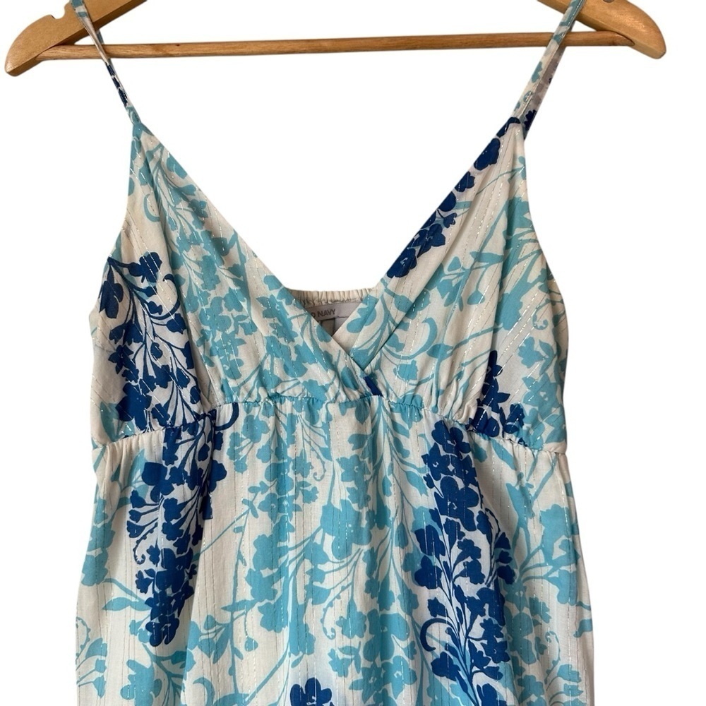 Old Navy Floral Blue and White Maxi Dress, Medium - Picture 2 of 12